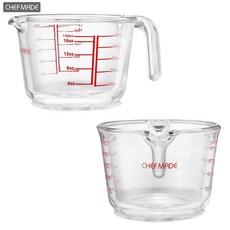 쉐프메이드 베이킹 주방 유리 계량컵 고붕소유리 투명하다 손잡이 500Ml, 1개