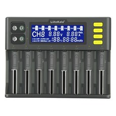 [전용어댑터별도]모빈사이드 18650 카메라 배터리 충전기 리튬이온 AA aaa 8구 충전지 KC인증, 1개