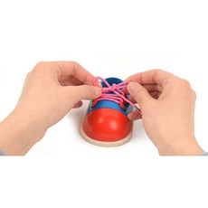 나무 신발끈 묶기 놀이 교구 1+1 집중력 소근육 발달 pil*738gg