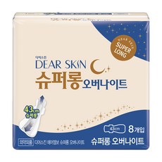 디어스킨 에어엠보 오버나이트 뉴 생리대 날개형, 슈퍼롱, 8개입, 1개