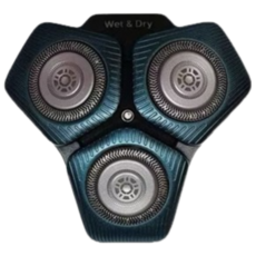 通用型電動刮鬍刀替換刀頭，多刀頭乾濕兩用設計，舒適貼面，男士理容必備, 1個, 1個裝