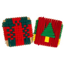 양말목공예 크리스마스양말목 편직 양말목 세트, 9칸, 1세트, 빨강색50개초록색50개