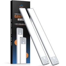 BLS 25.4cm10인치 캐비닛 아래 조명 80 LED 모션 센서 조명 실내 1800mAh 충전식 무선 옷장 4가지 모드 주방용 3가지 색상 조도 조절 가능한 마그네틱, 14.8 inch-2500mah, 6000k 쿨 화이트