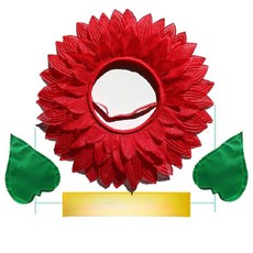 웃긴 마스크 운동회 졸사 모자 해바라기 가면 관종템, 1개, 46cm 레드 그린 장갑