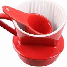 핸드드리퍼 홈아트 레드 세라믹 도자기 커피 드리퍼 커피드립퍼