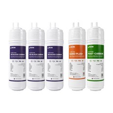 [호환] SK매직 WPU-B100F 슬림정수기 8인치 필터 3종 1년세트 (세드블럭카본3+나노플러스1+포스트카본1)