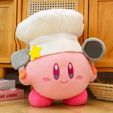 可愛廚師星之卡比毛絨公仔娃娃 毛絨玩具玩偶 生日禮物抱枕, 1個, 廚師卡比,35cm-0.35kg