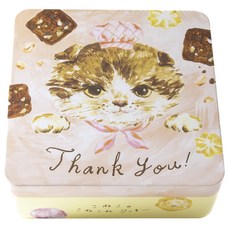 DADACA 貓咪造型餅乾鐵盒 Thank You款 27入組, 1盒