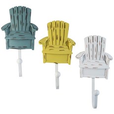 Stephanie Imports 장식용 패셔니스타 꾸뛰르 레진 벽 코트 후크 (3개 세트), 소박한 의자