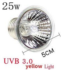 발열전구 온열 열등 220V 255075W UVA UVB 파충류 램프 전구 거북이 Basking UV 난방 양서류 도마뱀 온도, 25W yellow light UVB
