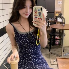 Yellwell여성 여름 민소매 꽃무늬 롱 원피스 편안한 데일리룩 캐주얼 드레스LST