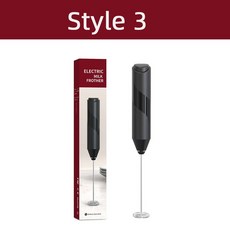 커피 전기 우유 Frother 메이커 믹서 휴대용 미니 소형 Frothing 배터리 구동, Style A, 2) A, 1개