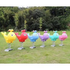 스프링 흔들 의자 놀이터 어린이집 공원 야외 흔들말, 1개, 42_작은 돌고래