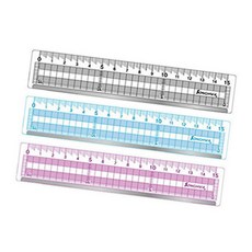 15cm 방안컷팅자 색상랜덤 20갑 직선자 교육교구 문구