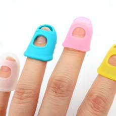 실리콘 골무 통기성 재봉용 손가락 사무용 골무 엄지 보호 보호대 독서용 작업용 학용품 용품 서류 커버, 블루