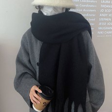 【台灣發貨】韓國純色馬海毛 加厚圍巾 女冬季 高級感 百搭時尚款 秋冬清新色 保暖圍脖潮 騎車保暖圍巾