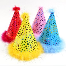 디오유엔 캐릭터풍선 생일파티 고깔모자 EVA 별 랜덤1개