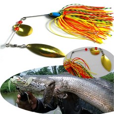 子甄彣璟 17g鬍鬚佬 路亞餌 複合旋轉亮片 假餌 硬餌 海釣 假魚 仿生餌 誘餌 釣魚神器 胡須佬 大魚剋星, 1個, 隨機發貨, 17g