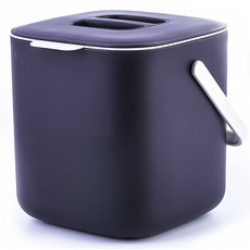 簡約廚房食物垃圾桶，帶提手密封防臭，正方型廚餘收納桶, 紫色, 1個