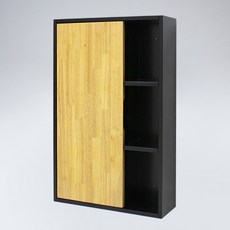 오픈 선반 원목 욕실장(블랙+메이플)/욕실수납장/수건장, 1개