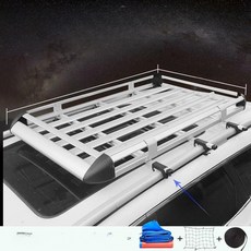 루프 바스켓 차박 차량용 SUV 짐받이 경차, 1개, 실버 1.6 1m + 우천커버 + 로프 B