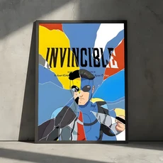 만화 I-Invincible 포스터 스티커 벽화 그림 자체 접착 벽 데칼 침실 거실 홈 HD 장식 선물, 01 15X20cmNoframe, 07 Black3