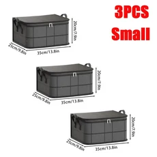 두꺼운 검정색 면직물 누비이불 보관 가방 (이사/포장용 특대형 부직포 옷, 02 Small-3PC