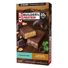 CLIF Builders Protein 巧克力薄荷 9 件 + 巧克力花生醬 9 件, 1.22kg