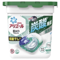 P&G Ariel 炭酸 凝膠球 4D 洗衣精 12入, 1個, 綠色