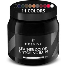 크리바이브 가죽 리컬러링 밤 블랙 10온스 - 컬러 복원기 소파용, Black, Balm 10 oz