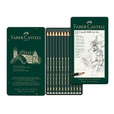 德國輝柏 Faber-Castell 頂級藝術家9000 素描鉛筆 2H-8B 12支組 高級素描鉛筆, 1個