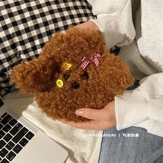 可愛泰迪造型暖水袋，可注水拆洗，毛絨暖手暖肚子熱敷袋, 卷毛小泰迪*【咖色】沖水袋, 1個