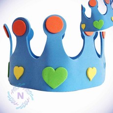 왕관 만들기 파랑 생일파티용품 파티왕관