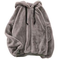 冬季 加絨加厚連帽衛衣 男ins潮寬鬆情侶 長袖保暖 外套 羊羔絨衛衣