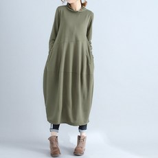여성 봄 가을 긴팔 원피스 루즈핏 빅사이즈 바캉스 롱 원피스 데일리룩