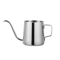 手沖壺 不鏽鋼手沖壺 手沖組 濾杯 咖啡手沖 鷹嘴壺 職人手沖壺 咖啡手沖壺 咖啡 咖啡壺 不鏽鋼 咖啡濾杯, 1個, 極光銀 手沖壺  無蓋, 350ml