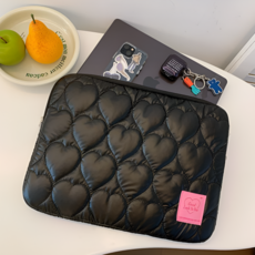 가온루트 하트 태블릿 갤럭북 아이패드 맥북 LG그램 13인치 14인치 노트북 파우치, 블랙(Black), 1개