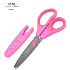 玄衣美舖 台灣現貨 日本帶回 桃紅蝴蝶結兒童安全剪刀 兒童剪刀 小朋友剪刀, 1個, 桃紅