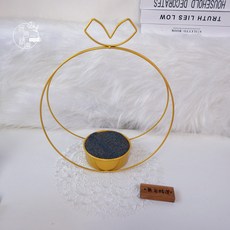 圓框金鐵藝花器 團體活動/花藝課程材料 花藝盆器/桌花展示架乾燥花/永生花適用 新年裝飾盆器, 1個, 蘋果（送插花棉）
