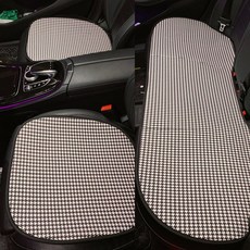 Houndstooth 자동차 내부 머리 받침 목 베개 자동차 안전 벨트 어깨 패드 기어 핸드 브레이크 쿠션, 쿠션 3 피스 세트, 1개