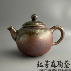 紅芳庭【台灣作家 柴燒壺】林志強 手拉坏 手工茶壺 美人淚 火痕 自然落灰 無釉裸燒 柴燒茶壺 茶具 台灣柴燒 泡茶用具, 1個, 林志強-柴燒茶壺, 紅, 250ml