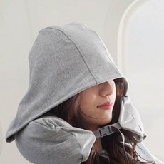 차콜 후드 여행 목베개 모자베게 출장 아이필로우 기내, 차콜-onesize