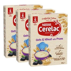 세레락 오트밀 위트 푸룬 유아이유식 Cerelac Infant Cereal Oat Prune, 200g, 3개, 오트밀/푸룬
