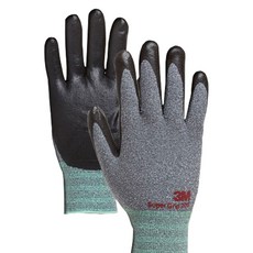 3M 쓰리엠 슈퍼그립 200 NBR 코팅 터치 안전장갑 그레이, 5개