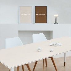 에이원 데스크 패드 식탁 테이블 매트 가죽 방수 식탁보 테이블보, 50x100cm, 아이보리/브라운