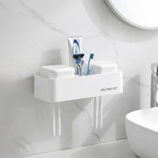 안젤로 무타공 올인원 칫솔꽂이 4구, 화이트