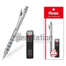 펜텔 그래프기어1000 0.5mm 샤프 샤프심 세트(펜텔 정품 블리스터 케이스 포장/선물용), 그래프기어0.5mm+아인샤프심0.5mm B