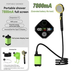 강력한 충전식 야외 전기 샤워 펌프 6000 7800 9000mAh 듀얼 모드 긴 배터리 수명 휴대용 캠핑 샤워 헤드, 단품
