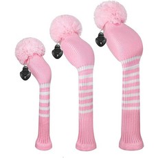 Scott Edward Pom 골프 헤드커버 3개 세트용 Well Driver(460cc) 페어웨이 및 하이브리드(UT) 우드 여성 여성을 위한 아름답고 흥미로운 패턴(블랙, Light Pink_164724