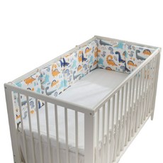 KIDS PARK 嬰兒純棉防撞床圍/軟墊, 藍恐龍圖案